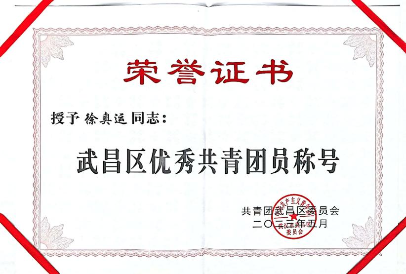 喜報!團武昌區委表彰我校四個先進集體和個人! 喜報!團武昌區委表彰我校四個先進集體和個人!