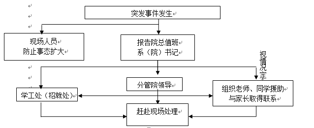 武漢科技職業學院各類突發事件應急預案及處置流程圖